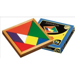 Tangram barevný - dřevěný v krabičce