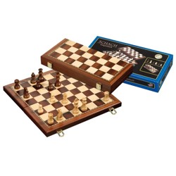 Šachy cestovní magnetické, dřevěné - 42 mm (inta...