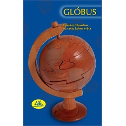 Velký dřevěný globus - hlavolam