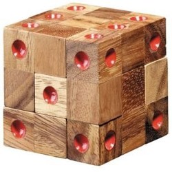 Domino Cube teak - hlavolam 3 v 1
