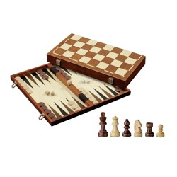 Šachy, Dáma + Backgammon set hnědý