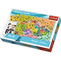 Vzdělávací Mapa Česka - Puzzle 44 dílků
