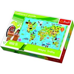 Vzdělávací Mapa Světa - Puzzle 100 dílků