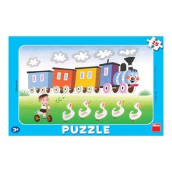 Puzzle - Veselá mašinka (15 dílků)