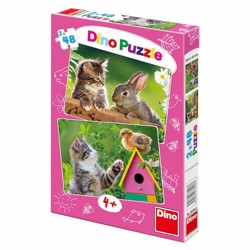 Puzzle - Koťátko a kamarádi (2 x 48 dílků)
