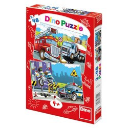 Puzzle - Hasiči a policie (2 x 48 dílků)