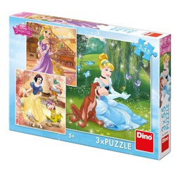 Puzzle - Princezny: Volné odpoledne (3 x 55 dílk...