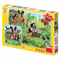 Puzzle - Krtek a zvířátka (3 x 55 dílků)