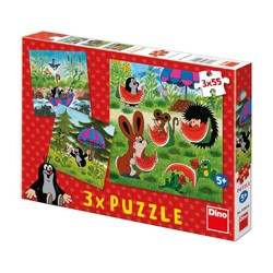 Puzzle - Krteček a paraplíčko (3 x 55 dílků)