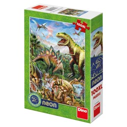 Puzzle XL Neon - Svět dinosaurů (100 dílků)