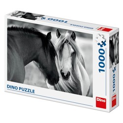 Puzzle - Černobílí koně (1000 dílků)