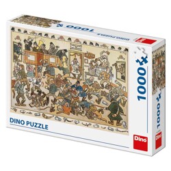 Puzzle - Josef Lada: Rvačka v hospodě (1000 dílk...