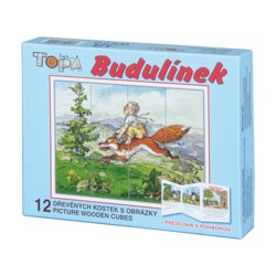 Dřevěné obrázkové kostky - Budulínek + pohádka...