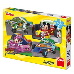 Puzzle - Mickey a Minnie na závodech (4 x 54 díl...