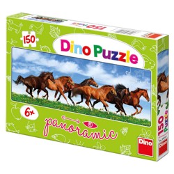 Puzzle Panoramic - Úprk koní (150 dílků)