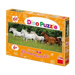 Puzzle Panoramic - Běžící koně (150 dílků)