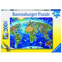 Puzzle XXL - Velká mapa světa (200 dílků)