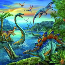 Puzzle - Dinosouři (3 x 49 dílků)