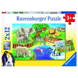 Puzzle - Zvířata v Zoo (2 x 12 dílků)