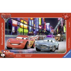 Puzzle - Závod v Japonsku Cars (15 dílků)