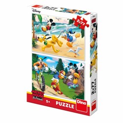 Puzzle - Mickey sportuje (2 x 77 dílků)