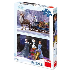 Puzzle - Frozen: Vánoce (2 x 77 dílků)