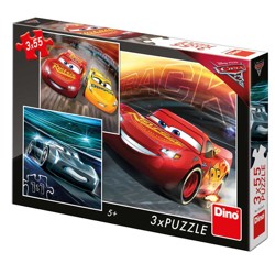 Puzzle - Cars 3: Trénink (3 x 55 dílků)