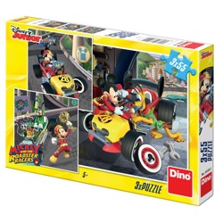 Puzzle - Mickey: Závodníci (3 x 55 dílků)