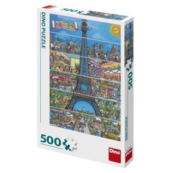 Puzzle - Eiffelova věž kreslená (500 dílků)