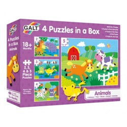 4 puzzle v krabici - Zvířatka