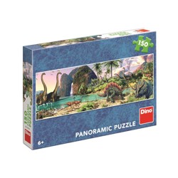 Puzzle Panoramic - Dinosauři u jezera (150 dílků)