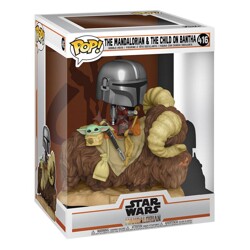 Funko POP: Star Wars - The Mandalorian - Mandalorian on Bantha with Child in B...