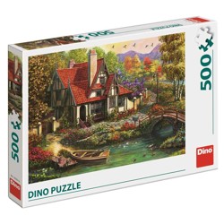 Puzzle - Chata u jezera (500 dílků)