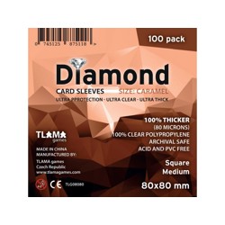 Obaly na karty - Diamond Sleeves: Caramel - Square Medium 80x80 mm (100 ks)