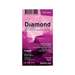 Obaly na karty - Diamond Sleeves: Fuchsia - French Tarot 61x112 mm (100 ks)