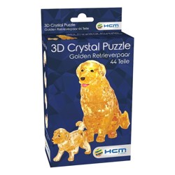 3D Crystal puzzle - Zlatý retrívr se štěňátkem (...