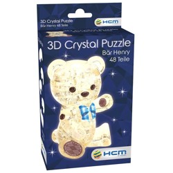 3D Crystal puzzle - Bär Henry Hellbraun (48 dílků)
