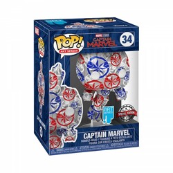 Funko POP: Marvel Patriotic Age - Captain Marvel (Artist Series) with Pop Prot...