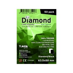 Obaly na karty - Diamond Sleeves: Green - Standard Black Card Game 63,5x88 mm (50 ks) černé