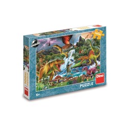 Puzzle XL - Boj dinosaurů (100 dílků)
