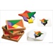 Tangram barevný pro 4 hráče - dřevěný v krabičce