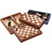 Šachy, Dáma + Backgammon - set, hnědý velký