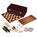 Šachy, Dáma + Backgammon - soubor her v dřevěné krabičce