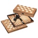 Šachy, Dáma + Backgammon - set, hnědý