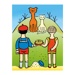 Dřevěné obrázkové kostky - Pejsek a kočička